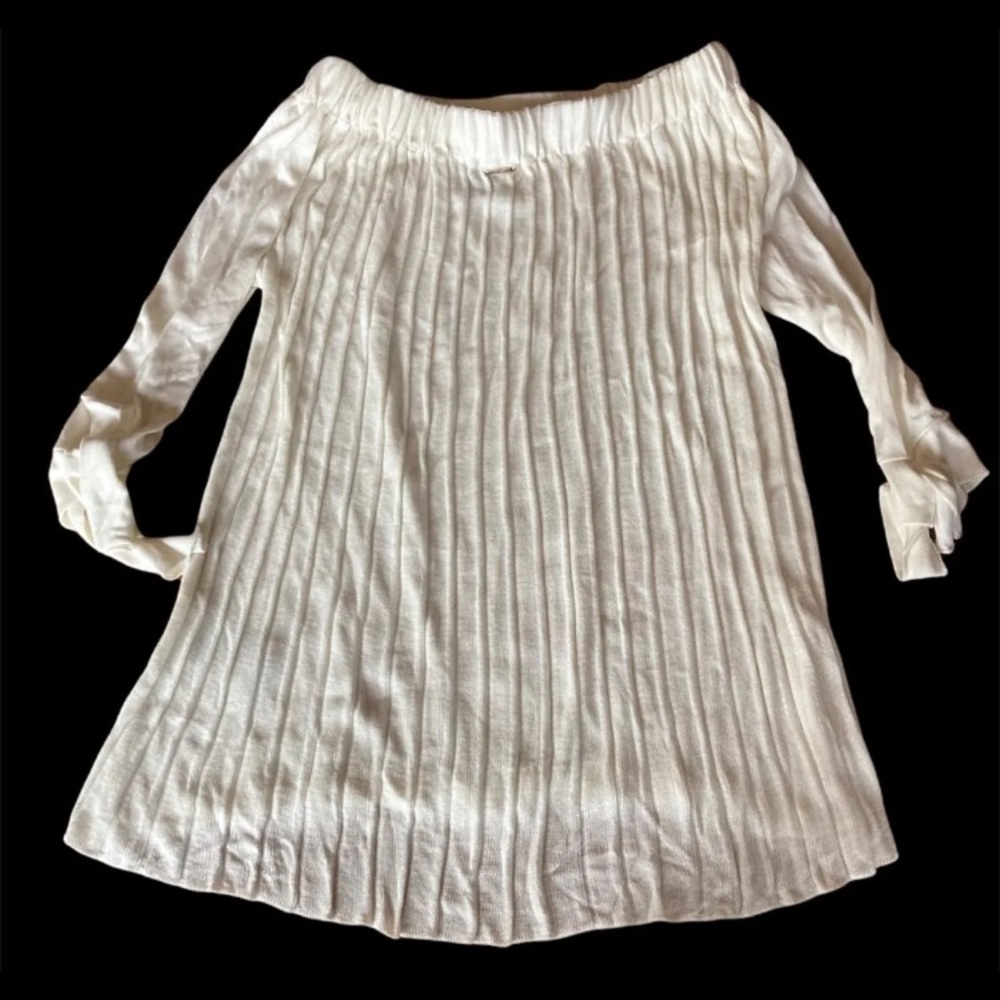 Annarita n crème tie sleeve sweater